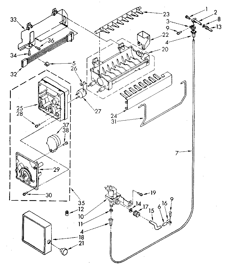 Kenmore 1069710513 icemaker diagram