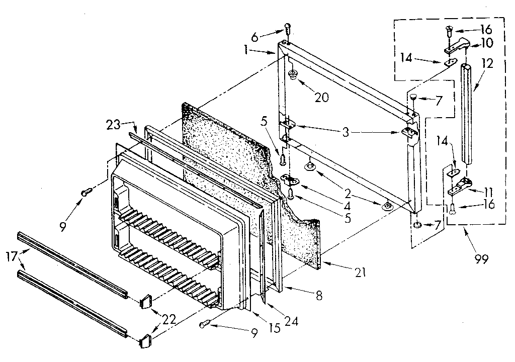 Kenmore 1069610583 freezer door diagram
