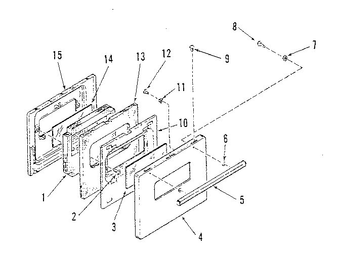 Kenmore 2784018812 oven door section diagram