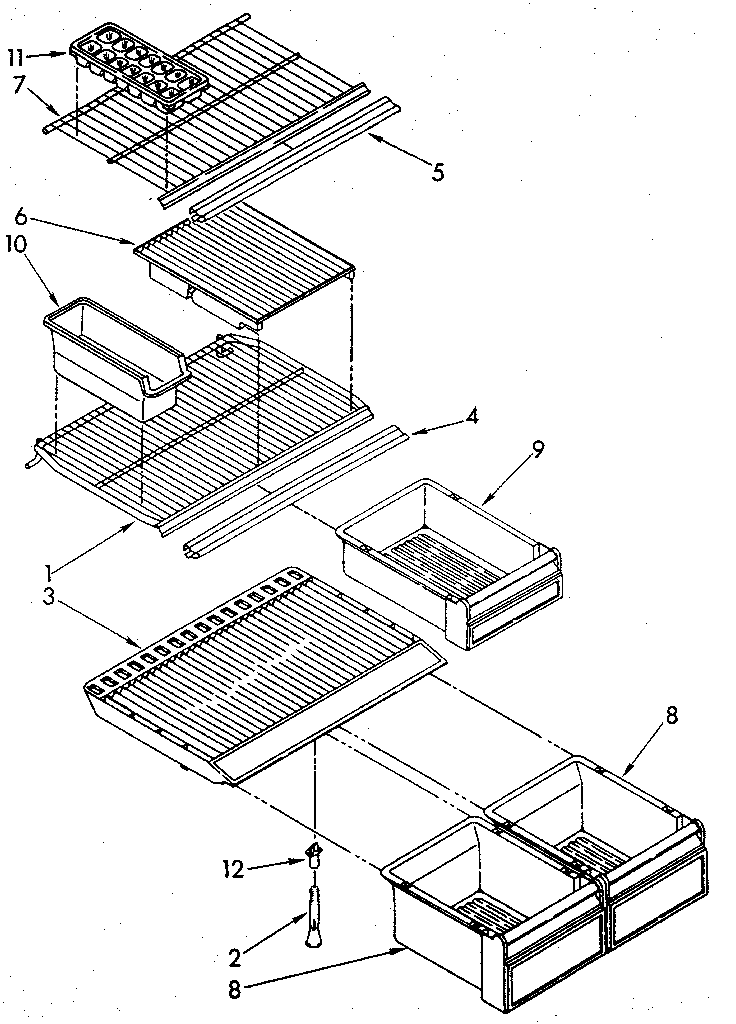 Kenmore 1068698310 shelf diagram