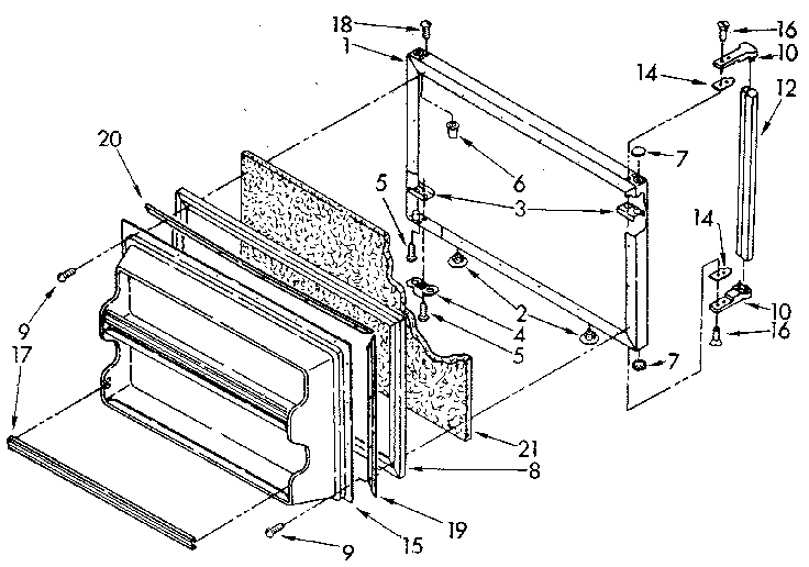 Kenmore 1068698310 freezer door diagram