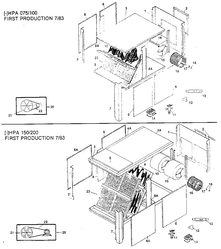 Rheem HPA 150 replacement parts for el,gk,zk ,zl and zm diagram