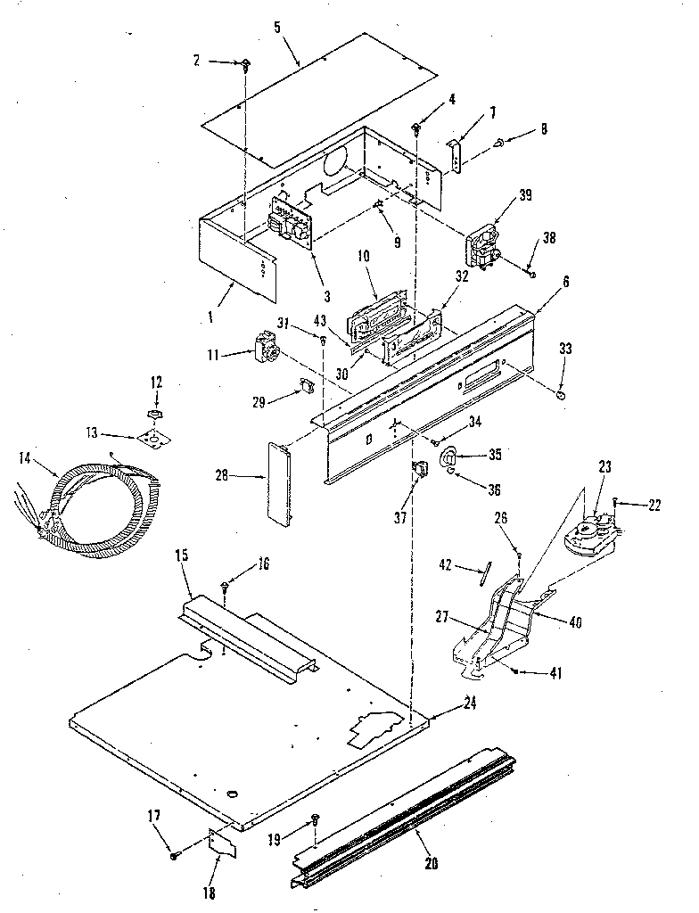 Kenmore 2784288894 control panel section diagram