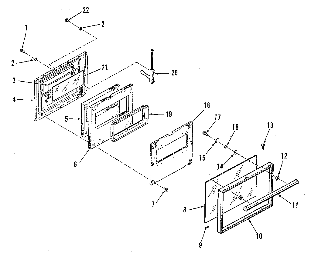 Kenmore 2784288894 lower oven door section diagram