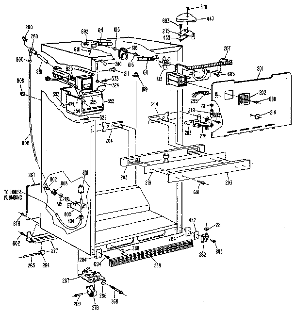 Kenmore 3638751510 cabinet diagram