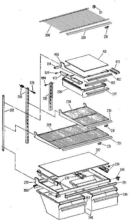 Kenmore 3638751510 shelf diagram