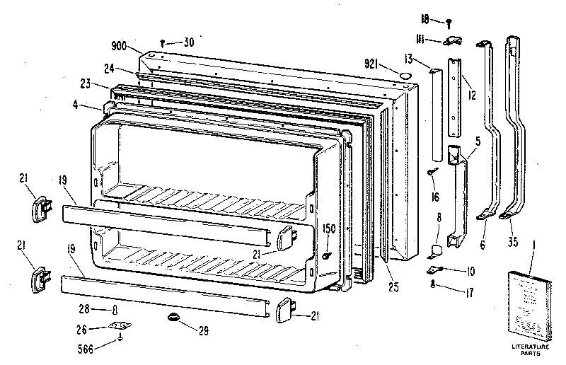 Kenmore 3638651580 freezer door diagram