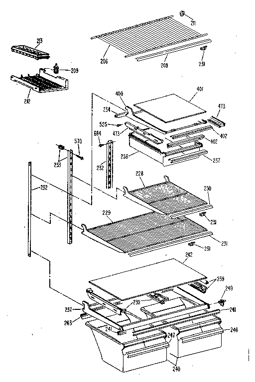 Kenmore 3638651580 shelf diagram