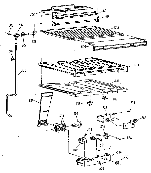 Kenmore 3638651580 compartment separator diagram
