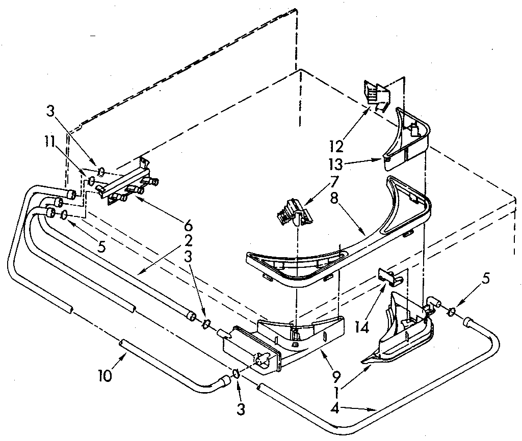 Kenmore 11082892700 bleach, detergent and rinse dispenser diagram