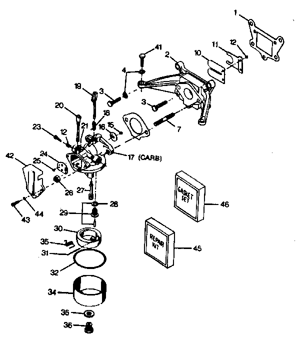 Craftsman 225587500 carburetor & reed plate diagram
