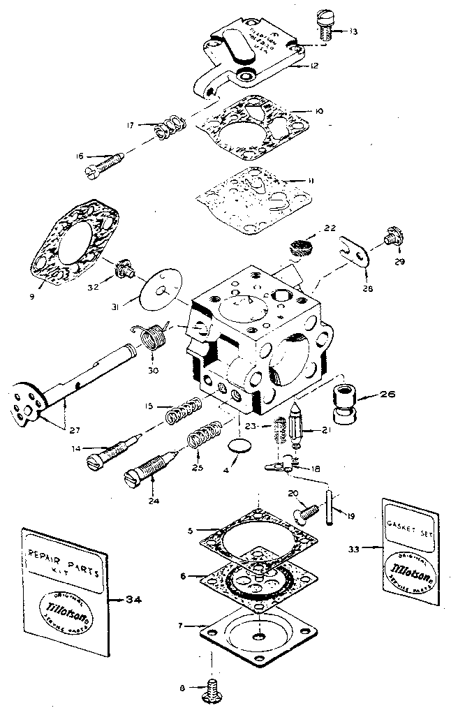 Craftsman 358350950 fig. 4: carburetor no. 34034 diagram