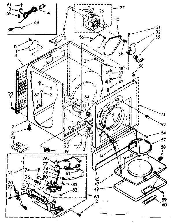 Kenmore 11087557120 cabinet parts diagram