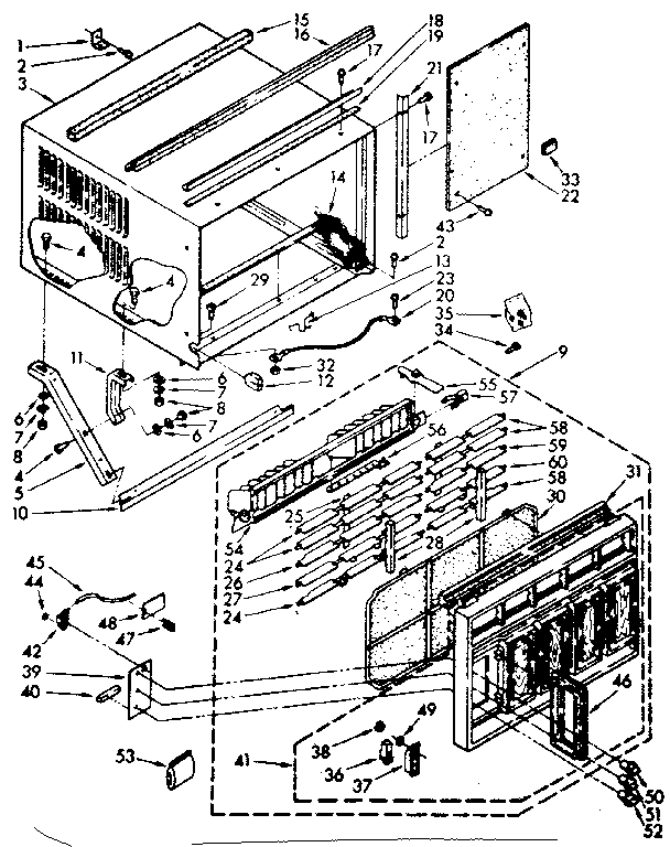 Kenmore 1068751590 cabinet parts diagram