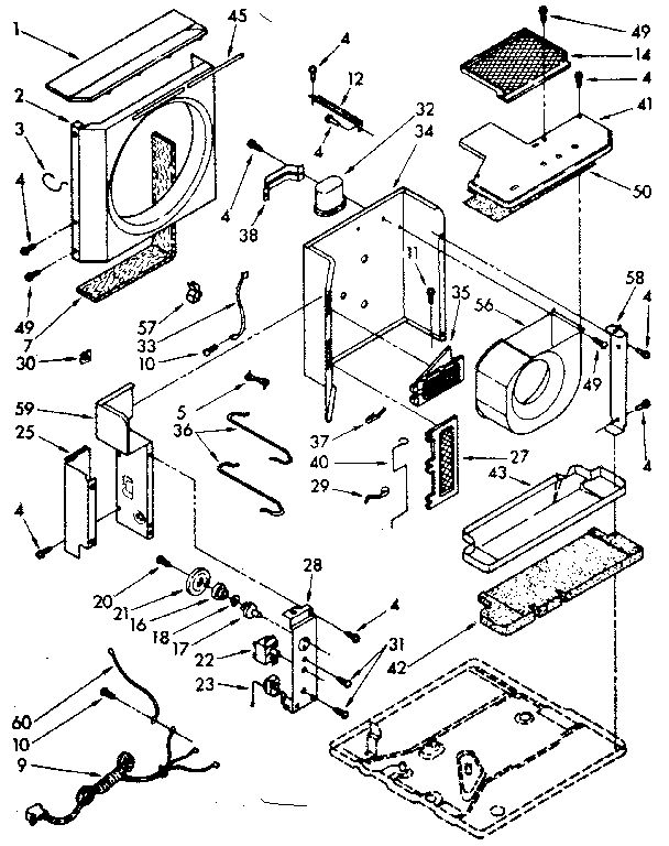Kenmore 1068751590 air flow and control parts diagram