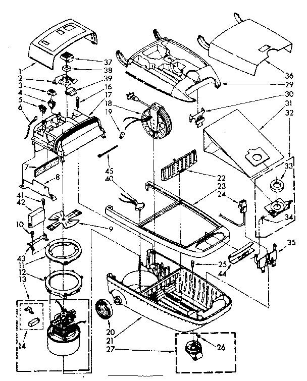 Kenmore 1162498183 vacuum cleaner parts diagram