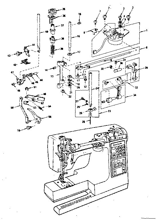 Kenmore 3851950280 presser bar assembly diagram