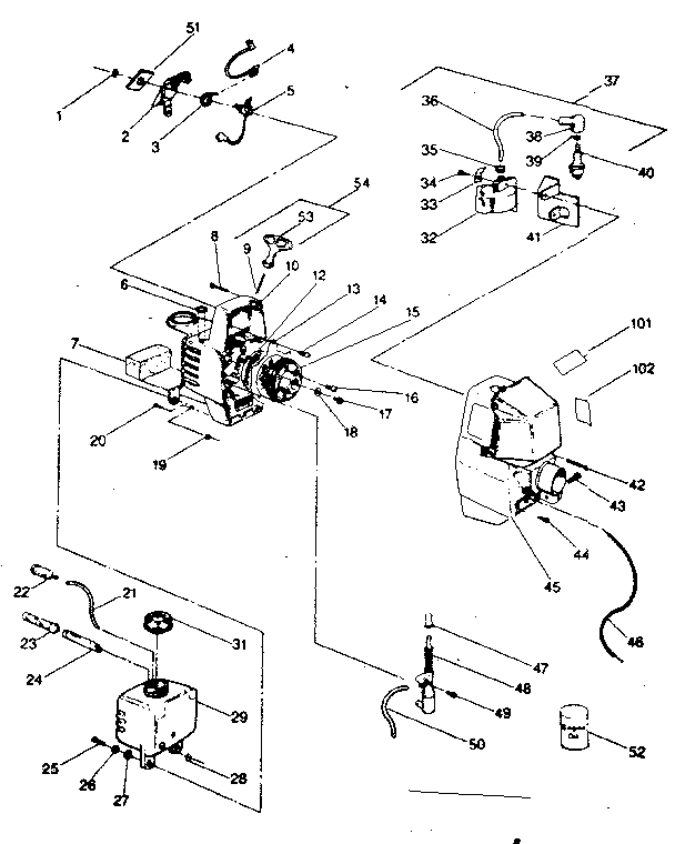 Craftsman 358796221 fuel tank assembly diagram