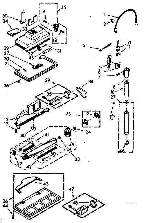 Kenmore 11644861 attachment parts diagram