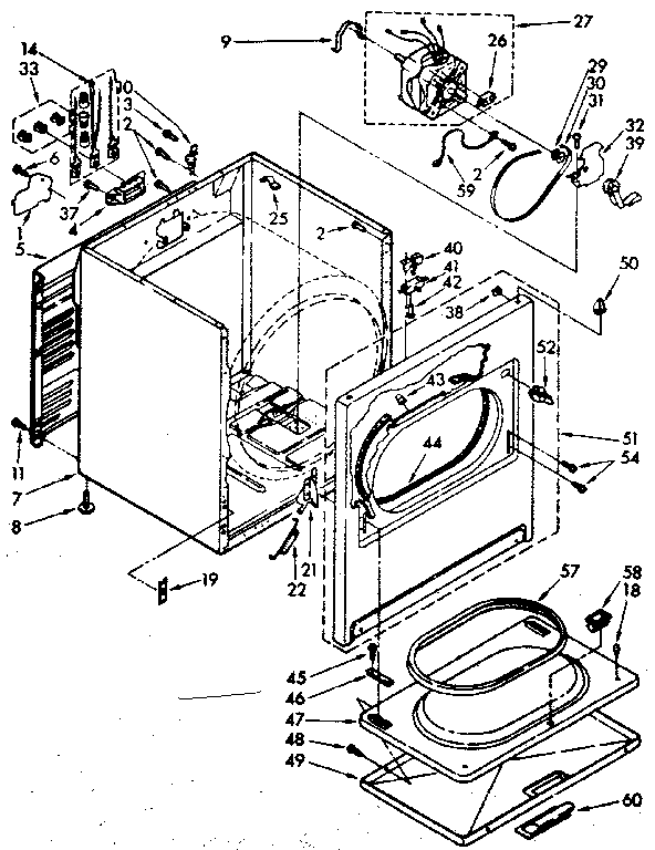 Kenmore 11086683800 cabinet parts diagram
