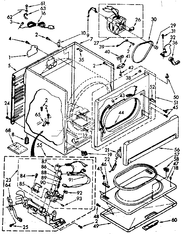 Kenmore 11087683100 cabinet parts diagram