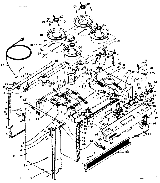 Kenmore 1553567302 top section and outer body parts diagram