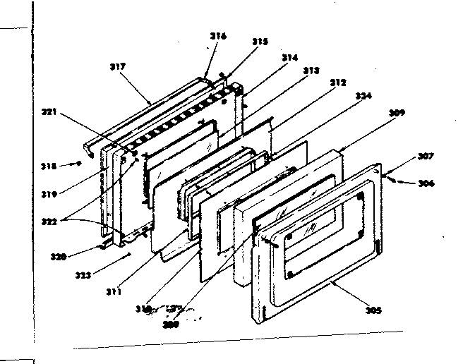 Kenmore 1553567302 oven door diagram