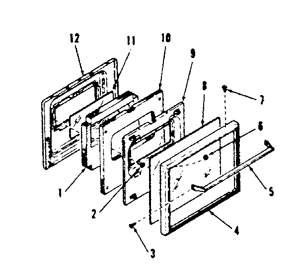 Kenmore 2784228591 oven door section diagram