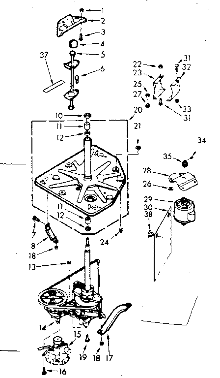 Kenmore 1107314612 drive system diagram