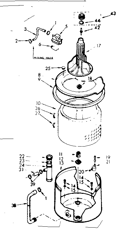 Kenmore 1107314612 tub and basket assembly diagram