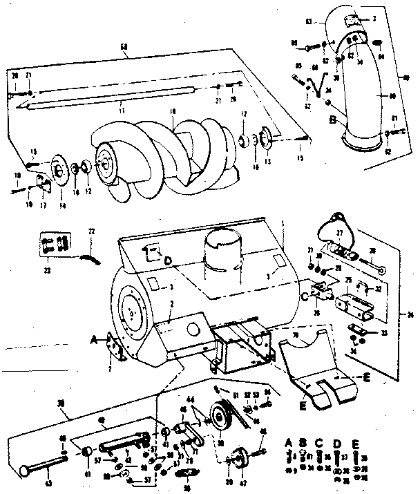 Craftsman 842240681 auger  assembly diagram