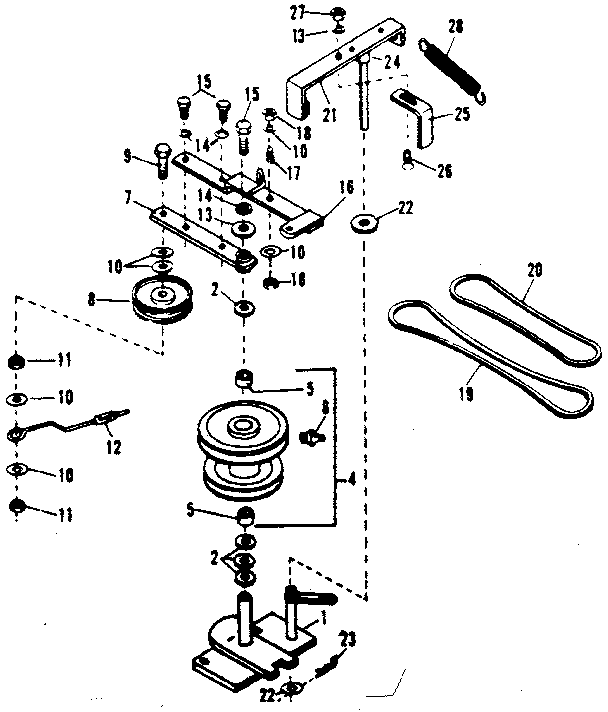 Craftsman 842240681 pulley assembly diagram