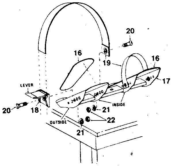 DP BODY TONE 300A foot strap assembly diagram