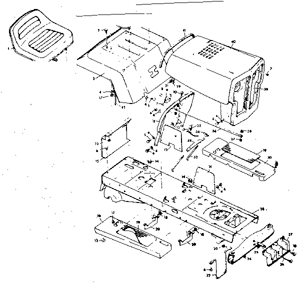Craftsman 50225891 chassis and hood diagram