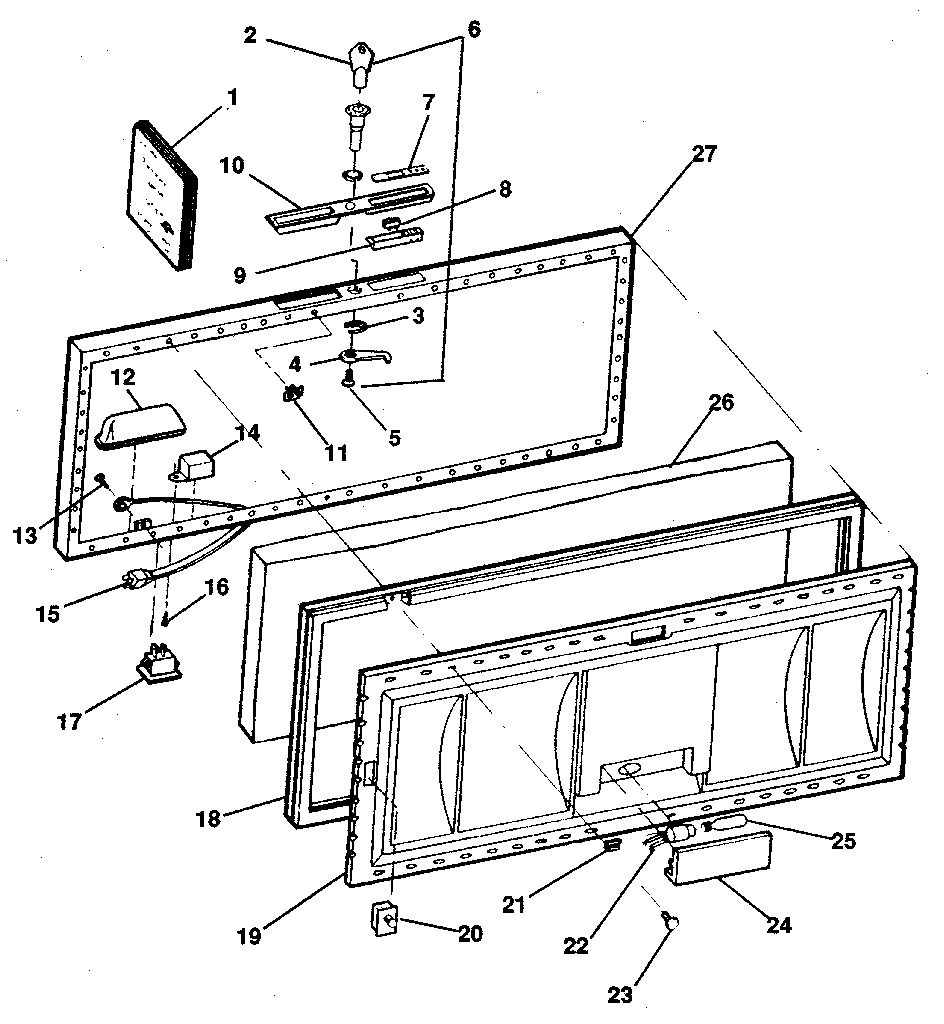 Kenmore 2538195310 door diagram