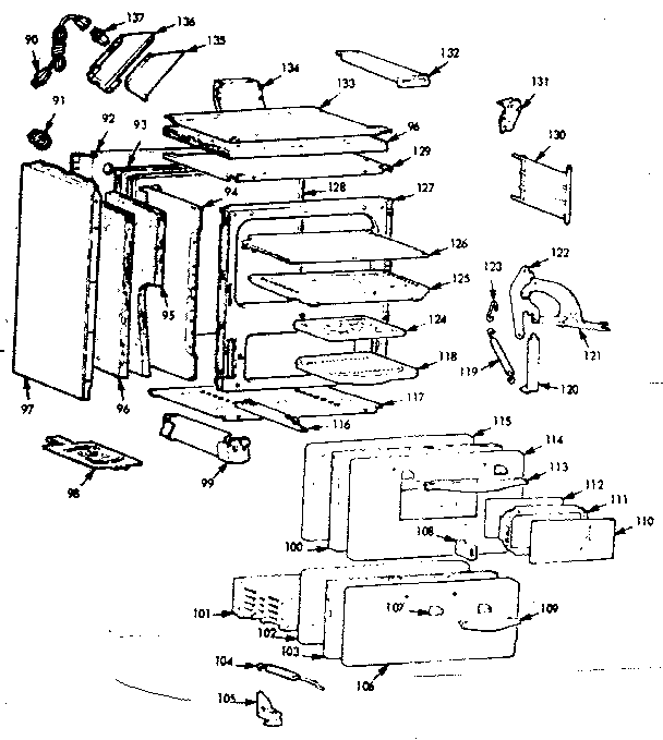 Kenmore 1037384404 body section diagram