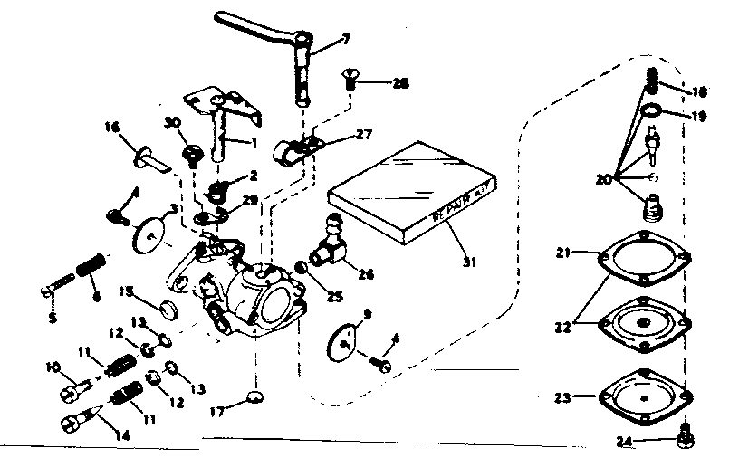 Craftsman 91760040 carburetor no.430950a diagram