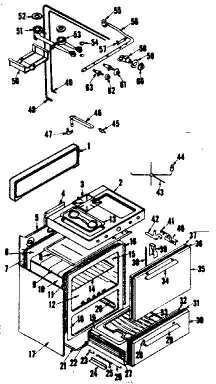 Kenmore 119711400 body section diagram