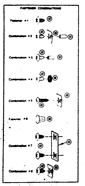 Sears 69660643 fastener combinations diagram