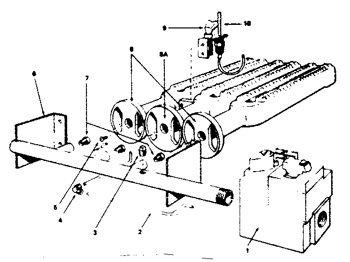 Kenmore 229962250 gas burners & manifold diagram