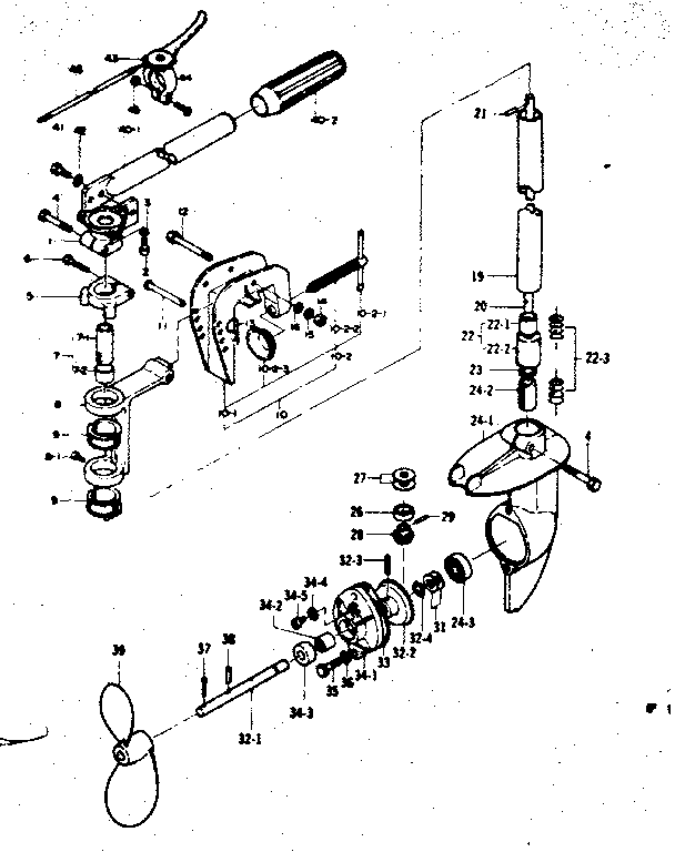 Sears 36958230 gearcase and propeller diagram