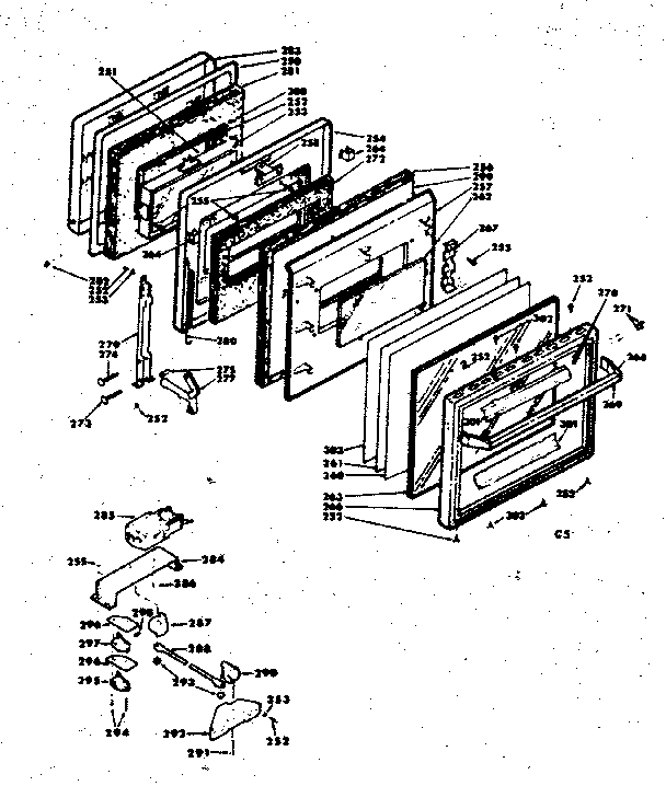 Kenmore 6284558550 door and latch mechanism diagram