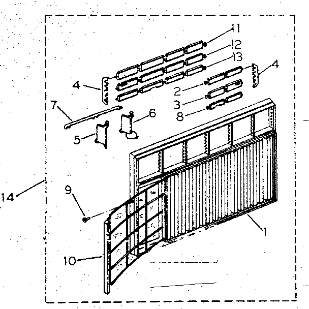 Kenmore 2538753111 cabinet and front panel parts diagram