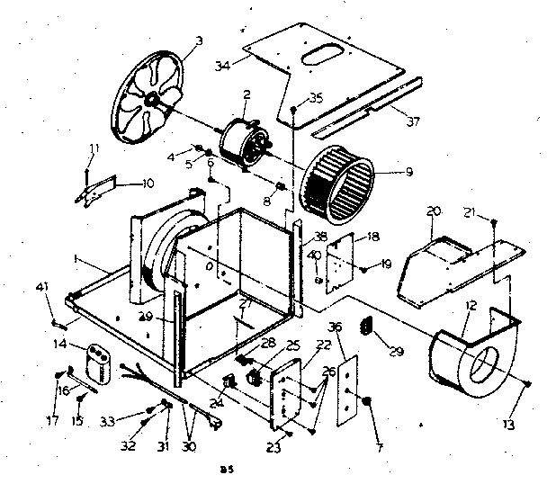 Kenmore 2538753111 electrical system and air handling parts diagram