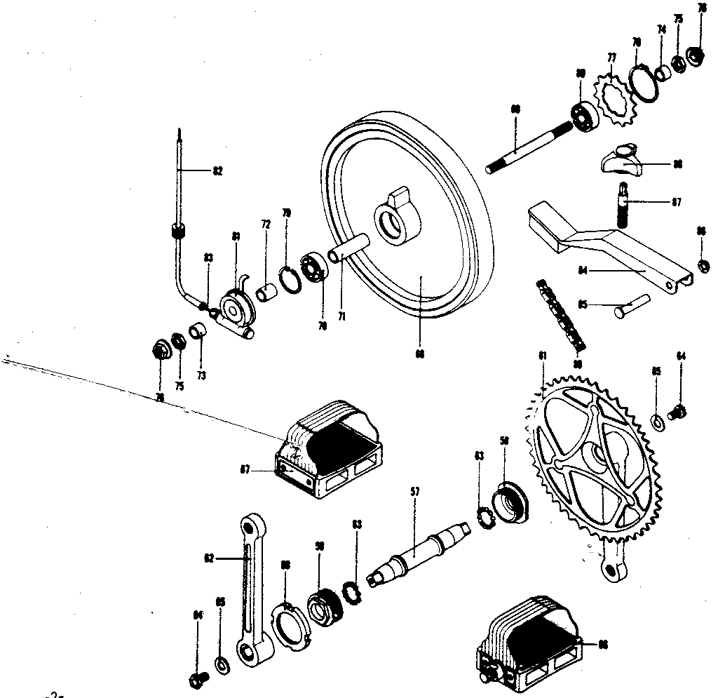 MCA Sports HI TECH VIBROCYCLE wheel assembly diagram