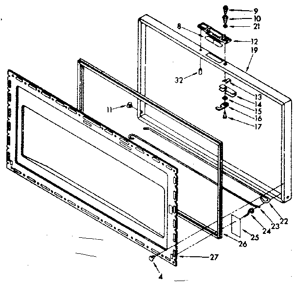 Kenmore 1988162312 door parts diagram