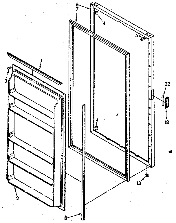 Kenmore 1068260310 door parts diagram