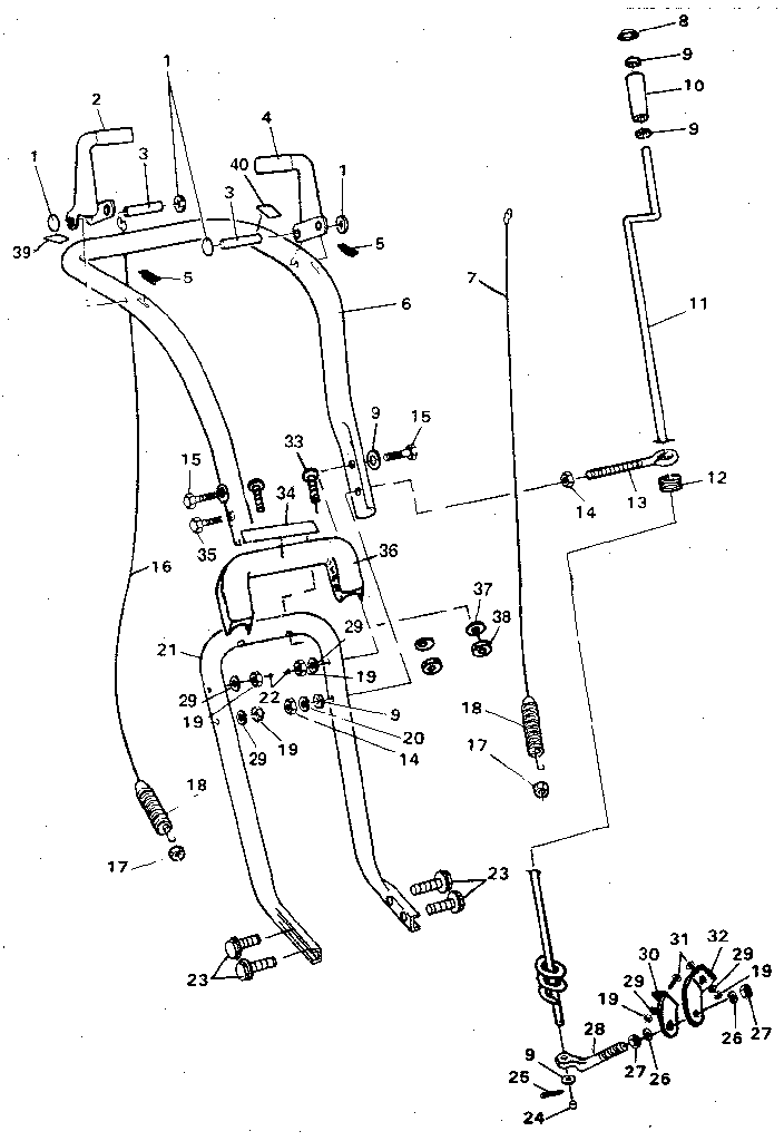 Craftsman 536885400 handle assembly diagram