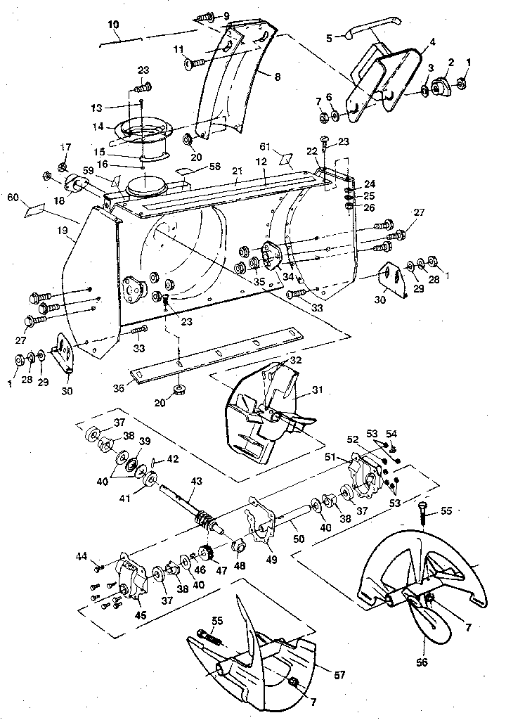 Craftsman 536885400 auger housing assembly diagram