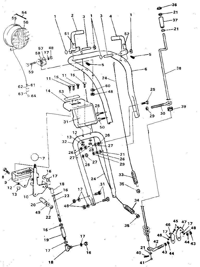 Craftsman 536885010 upper handle assembly diagram